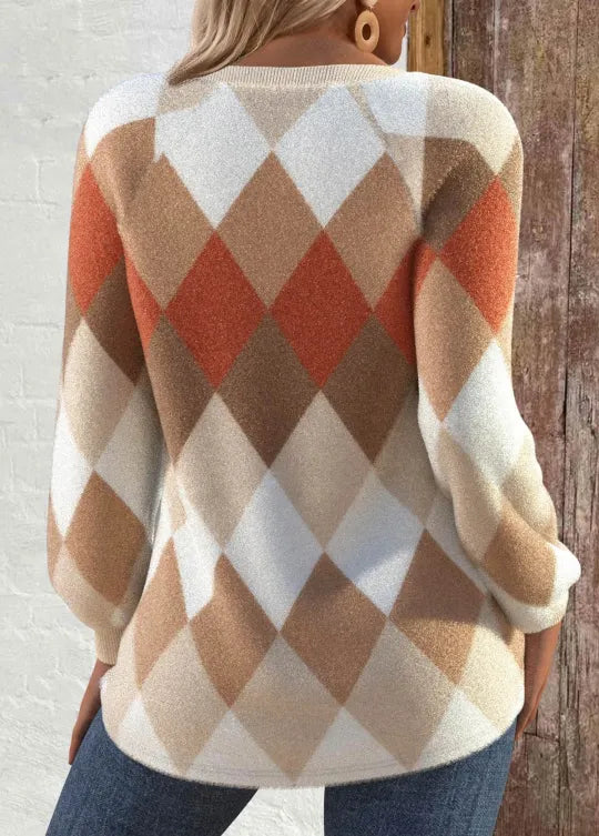 Trevala | Checkered Knit with Button Detail